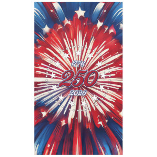 America’s 250th Birthday 1776-2026 RWB Fireworks Tablecloth