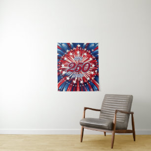 America’s 250th Birthday 1776-2026 RWB Fireworks Tapestry