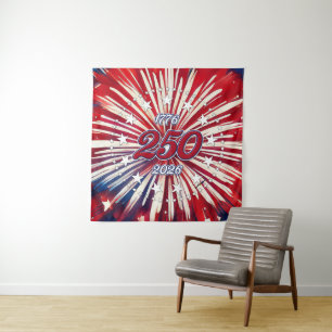 America’s 250th Birthday 1776-2026 RWB Fireworks Tapestry