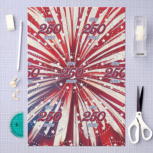 America’s 250th Birthday 1776-2026 RWB Fireworks Tissue Paper