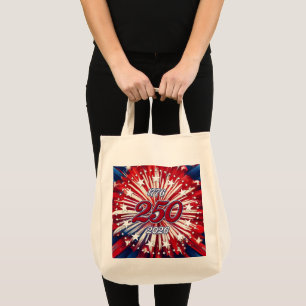 America’s 250th Birthday 1776-2026 RWB Fireworks Tote Bag