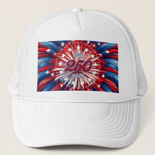 America’s 250th Birthday 1776-2026 RWB Fireworks Trucker Hat
