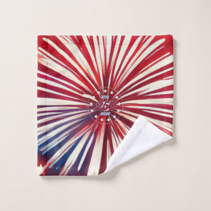 America’s 250th Birthday 1776-2026 RWB Fireworks Wash Cloth