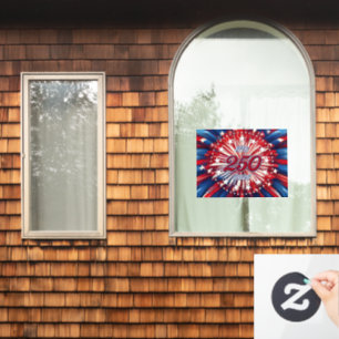 America’s 250th Birthday 1776-2026 RWB Fireworks Window Cling