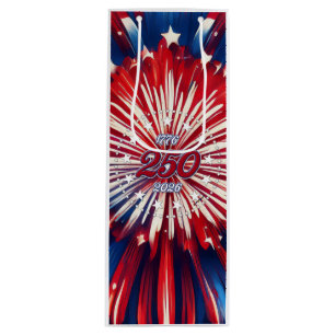 America’s 250th Birthday 1776-2026 RWB Fireworks Wine Gift Bag