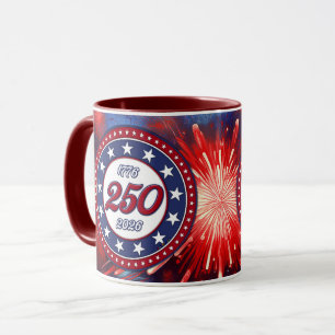 America’s 250th Birthday Graphic Fireworks Burst R Mug
