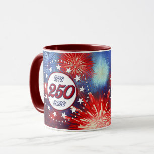 America’s 250th Birthday Graphic Fireworks Burst W Mug