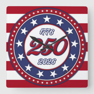 America’s 250th Birthday Square Wall Clock