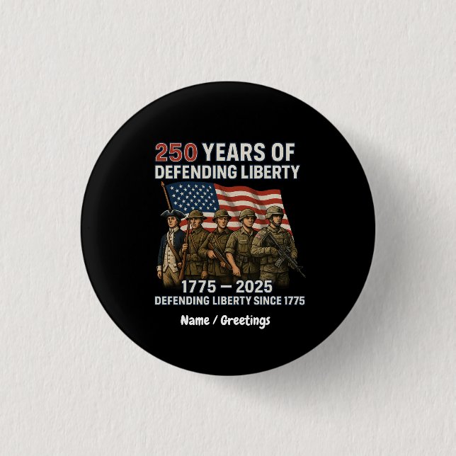 America’s 250th Birthday US Flag Military Parade  3 Cm Round Badge (Front)