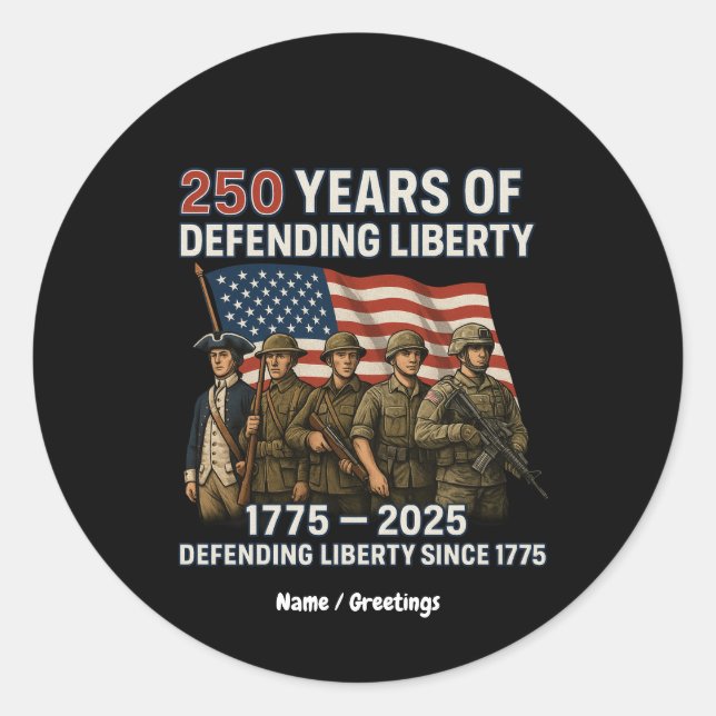 America’s 250th Birthday US Flag Military Parade  Classic Round Sticker (Front)