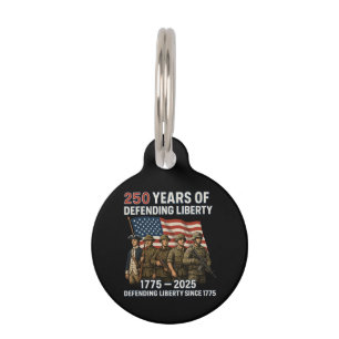 America’s 250th Birthday US Flag Military Parade  Pet Tag