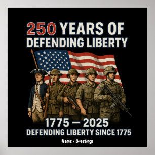 America’s 250th Birthday US Flag Military Parade  Poster
