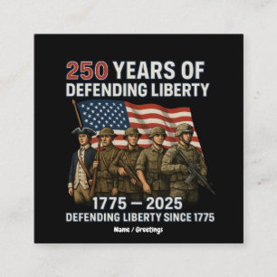America’s 250th Birthday US Flag Military Parade  Square Business Card