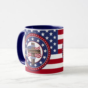 America’s 250th Birthday With Rugged Cross Mug