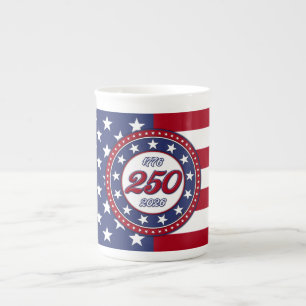 America’s 250th Birthday With USA Flag Bone China Mug