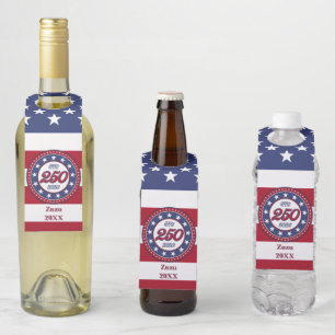 America’s 250th Birthday With USA Flag Bottle Tag