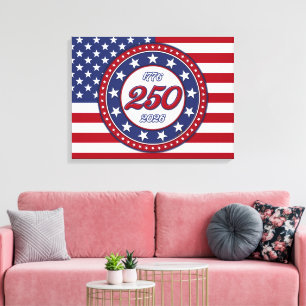 America’s 250th Birthday With USA Flag Canvas Print