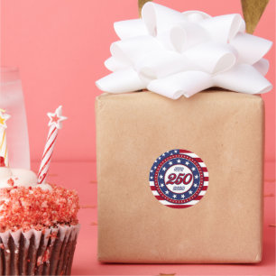 America’s 250th Birthday With USA Flag Classic Round Sticker