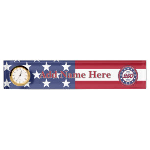 America’s 250th Birthday With USA Flag Desk Name P Nameplate