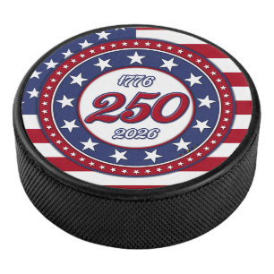 America’s 250th Birthday With USA Flag Hockey Puck