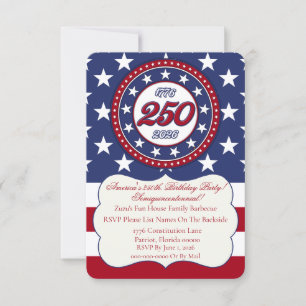America’s 250th Birthday With USA Flag Invitation