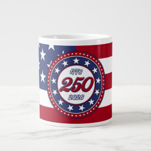 America’s 250th Birthday With USA Flag Large Coffee Mug