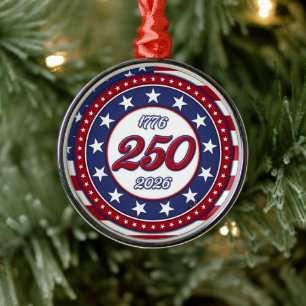 America’s 250th Birthday With USA Flag Metal Tree Decoration