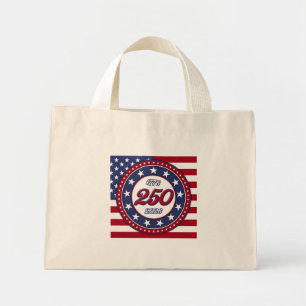 America’s 250th Birthday With USA Flag Mini Tote Bag