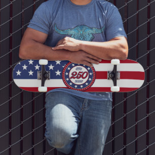 America’s 250th Birthday With USA Flag Skateboard