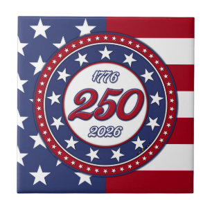 America’s 250th Birthday With USA Flag Tile