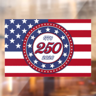 America’s 250th Birthday With USA Flag Window Cling