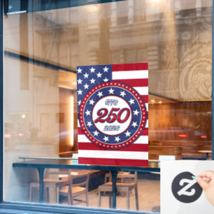 America’s 250th Birthday With USA Flag Window Cling
