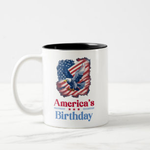 America’s Birthday Eagle Two-Tone Coffee Mug