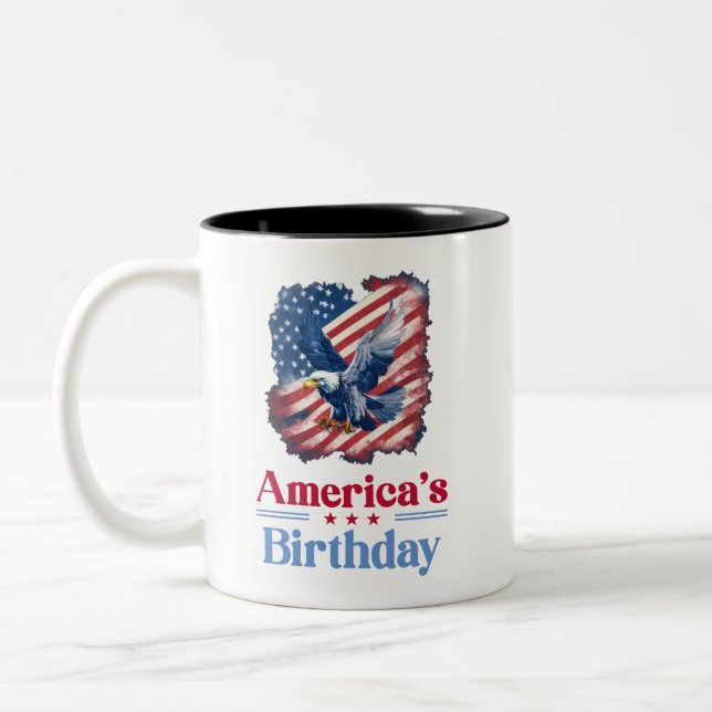 America’s Birthday Eagle Two-Tone Coffee Mug (Left)