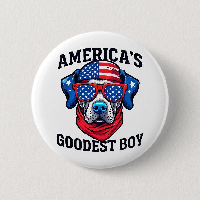 America’s Goodest Boy Dog 6 Cm Round Badge (Front)