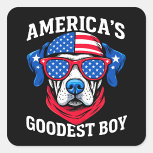 America’s Goodest Boy Dog Square Sticker