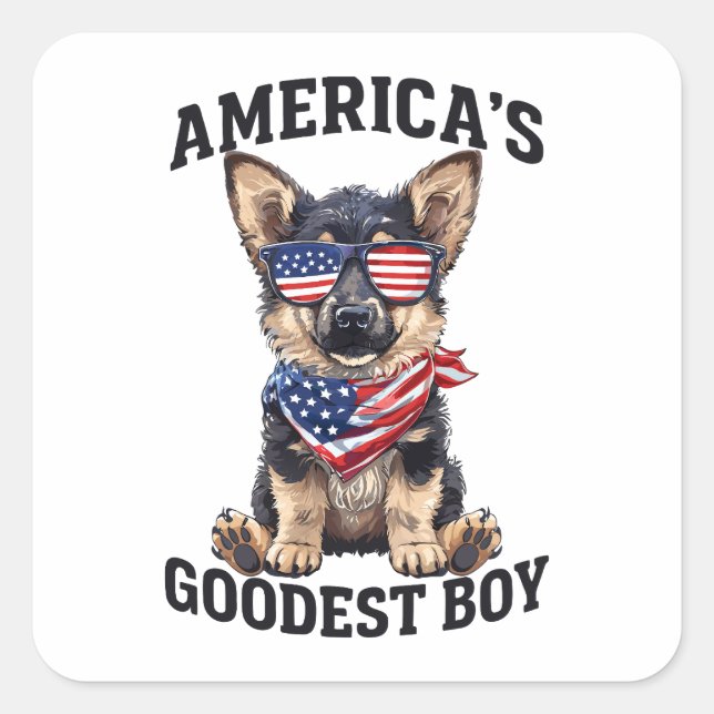 America’s Goodest Shepherd Square Sticker (Front)