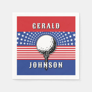 America’s Patriotic Golf Design Napkin