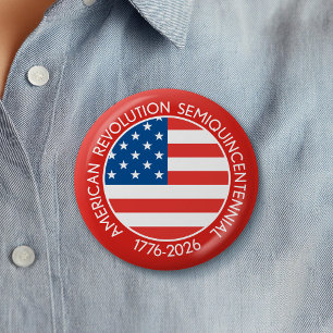 America Semiquincentennial 1776-2026 USA 250 Flag 6 Cm Round Badge