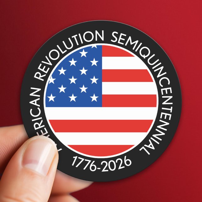 America Semiquincentennial 1776-2026 USA 250 Flag Classic Round Sticker (America's Semiquincentennial - 250 Celebration 1776-2026)
