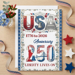 America Semiquincentennial 1776-2026 USA 250 Years Holiday Card