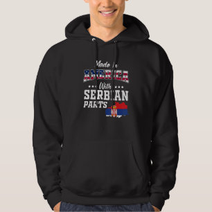 America Serbian Parts Serbia Map USA Flag Ancestry Hoodie