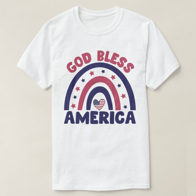 america shirt god bless america 4th of july shirt, (Design Front)
