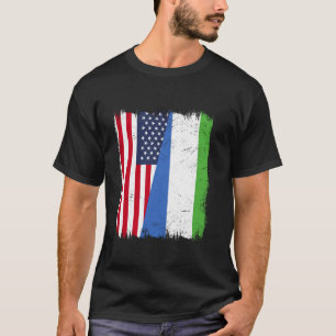 America Sierra Leone Half Flag American Sierra Leo T-Shirt