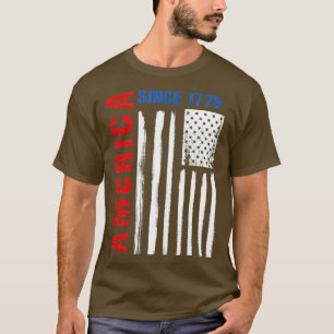 America Since 1776 Flag Blue Red White T-Shirt