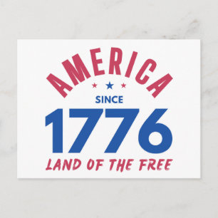 AMERICA SINCE 1776 LAND OF THE FREE POSTCARD