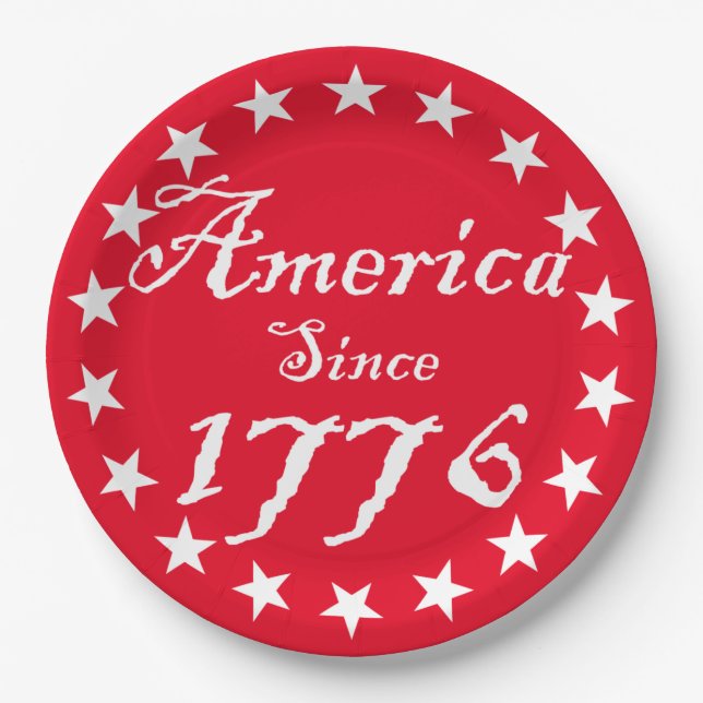 America Since 1776 Paper Plate (Front)