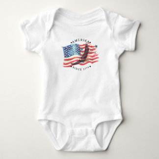 America Since 1776 Watercolor Flag/Eagle/S. Star 2 Baby Bodysuit