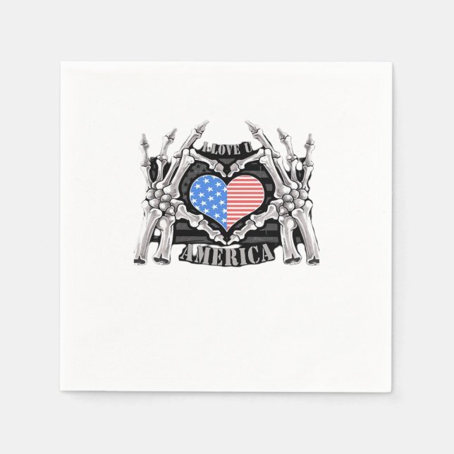 America Skeleton Hands Napkin (Front)