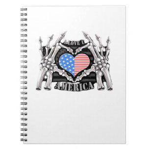 America Skeleton Hands Notebook